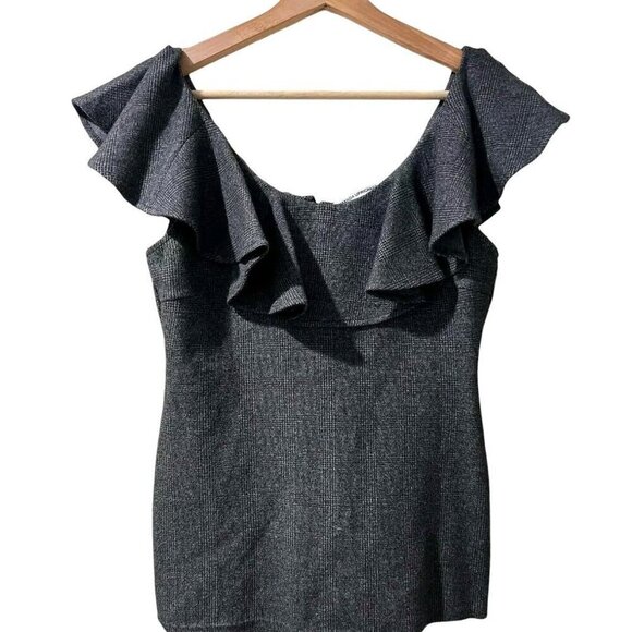 AMANDA UPRICHARD Women Top Blouse Short Sleeve Gray Size Medium - Picture 1 of 8